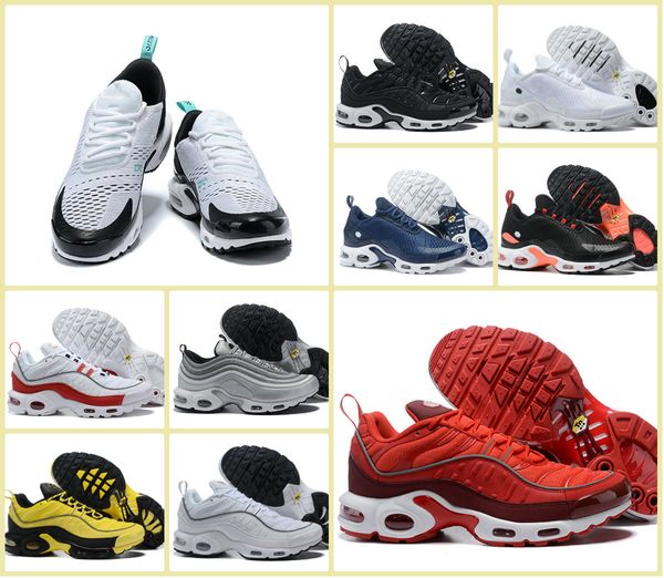 

new mens plus tn designer shoes chaussures homme air plus sport trainers zapatiallas hombre tns cushion run yellow black white sneaker