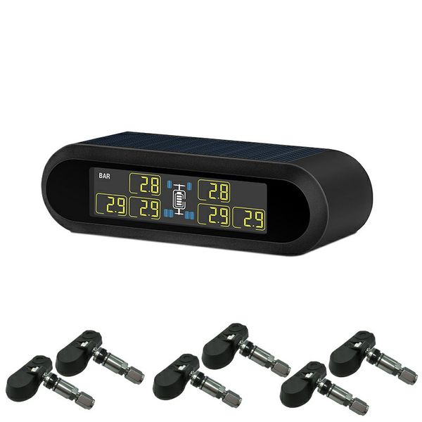 

car solar power wireless tire pressure monitoring system tpms with 6 sensor u903z b99