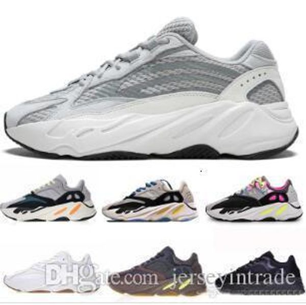 

kanye west 700 wave runner running shoes for mens womens 700s v2 static sports sneakers mauve solid grey luxury designer shoes size 36 -45s, Black