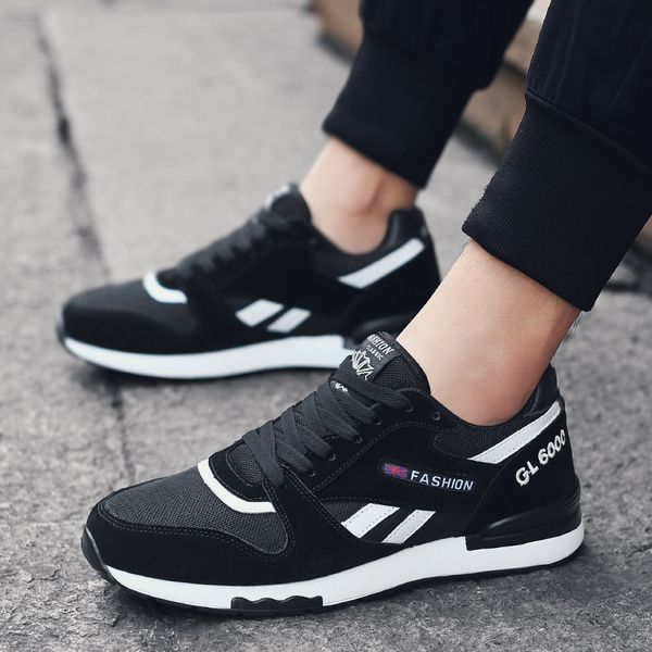 

leader show fashion men casual shoes outdoor comfortable men shoes trend breathable spring casual for big size 44 45, Black