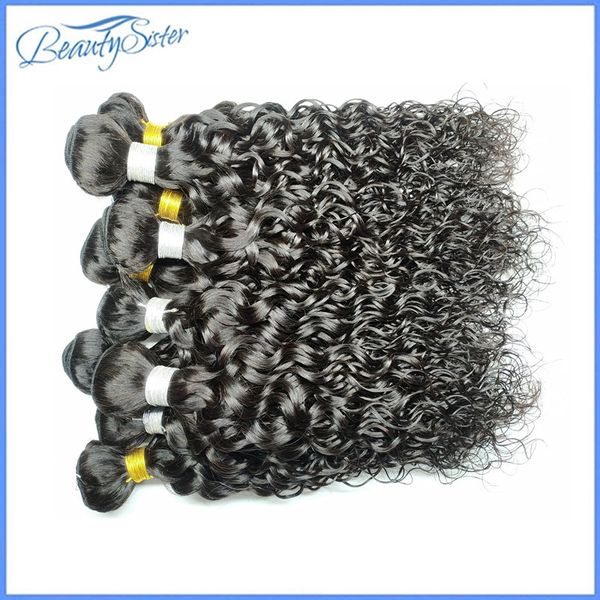 

оптовая продажа 8a бразильская естественная волна воды наращивание человеческих волос пучки 1 кг 10 шт. лот натуральный черный цвет бесплатн, Black