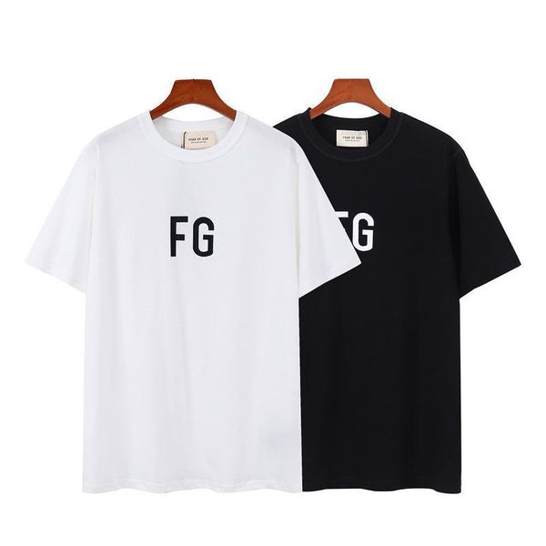 

star fear of god fog season 6 main line fg rich double line cotton men and women short sleeve t-shirt tide, Black;brown