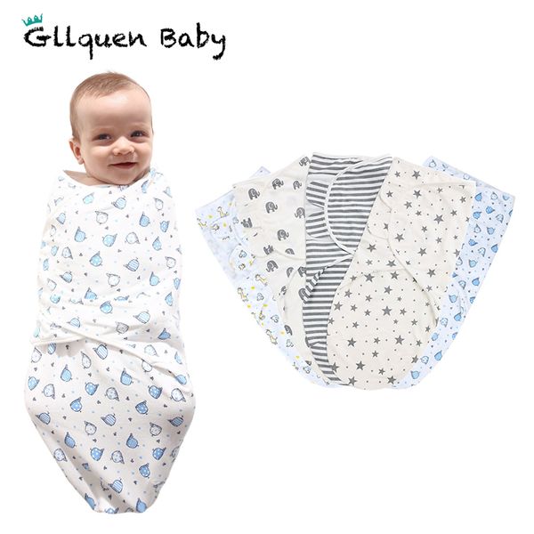 

1 pc baby swaddle wrap adjustable infant baby wrap soft organic cotton sleeping bag newborn swaddle blanket for 0-3 month