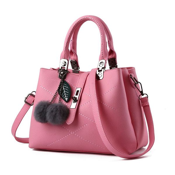 

2020 new women's bag fashion shoulder bag women's pu leather messenger european and american fur ball handbag