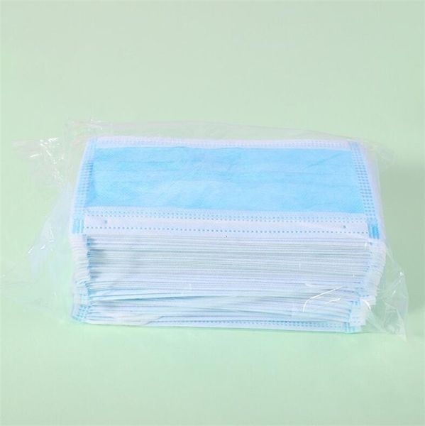 

2020 factory sale winter face mask adult' size profession 3 ply non woven breathable boys girls faceblue dust earloop masks