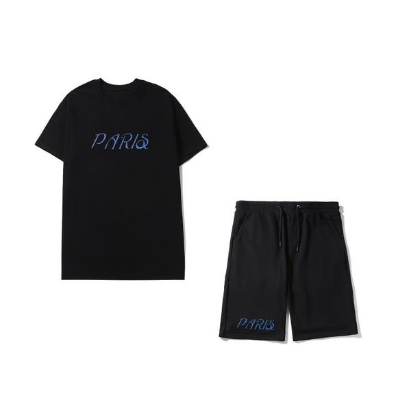 

men tshirts + shorts clothing sets summer fashion letter printed tees casual loose shorts 2020 explosion cloting sutis, Gray