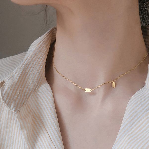 

simple good lucky pendant necklace for women fashion long chain female necklace gold silver color party jewelry gift d5t663