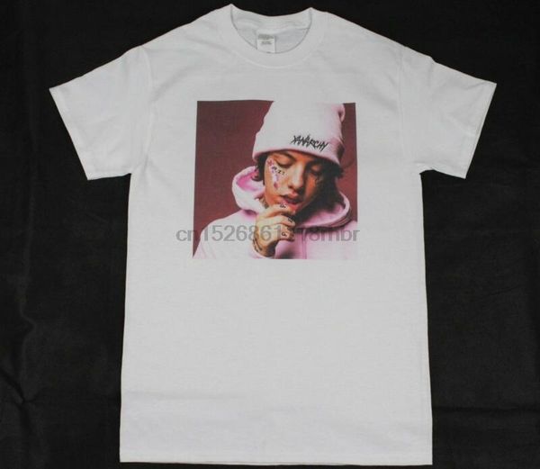 

lil xan белая футболка s-3xl хип-хоп рэп lil trippie red peep travis, White;black