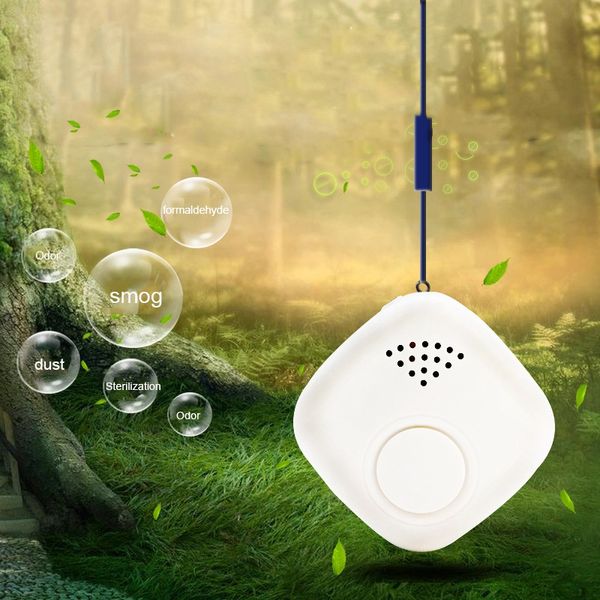 

wearable air purifier cleaner portable negative ion air freshener remove formaldehyde pm2.5 benzene smoke for car/home