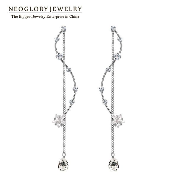 

neoglory rhinestone long dangle drop earrings for women fashion jewelry birthday gifts 2020 new j5 wst, Silver