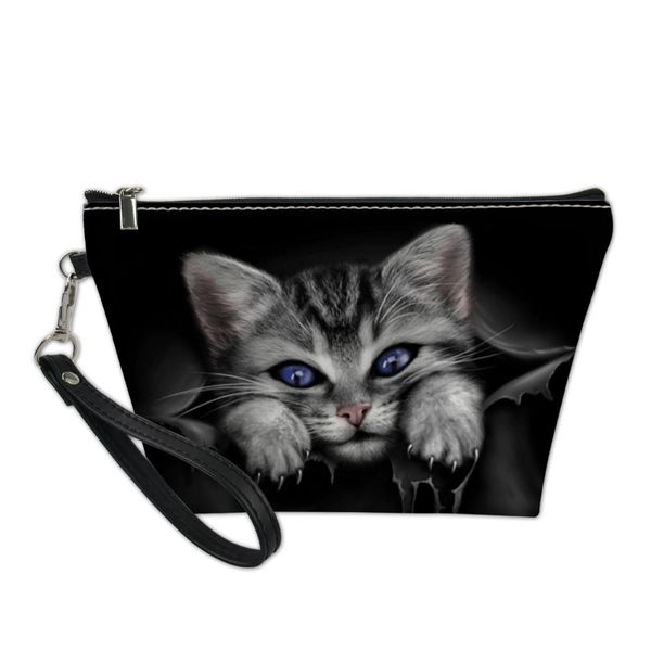 

haoyun cosmetic bag ferdinand gothic cats pattern functional cartoon women leather travel make up necessaries pouch toiletry kit