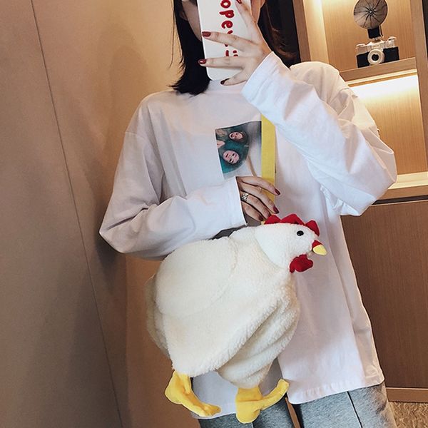 

cute chick shape shoulder bag plush ladies shoulder messenger bag funny personality