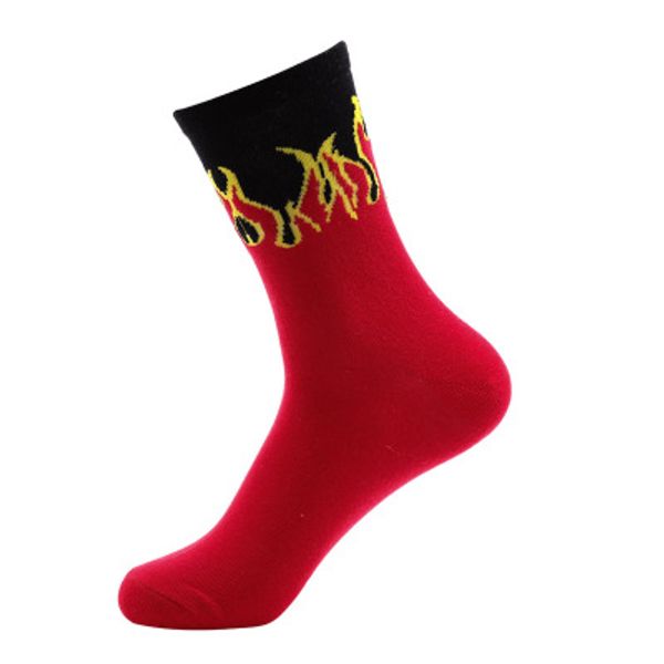 

men and women socks ins fashion wind flame socks street hip-hop skateboard in the tube long hose men and women lovers long stocking high end, Black
