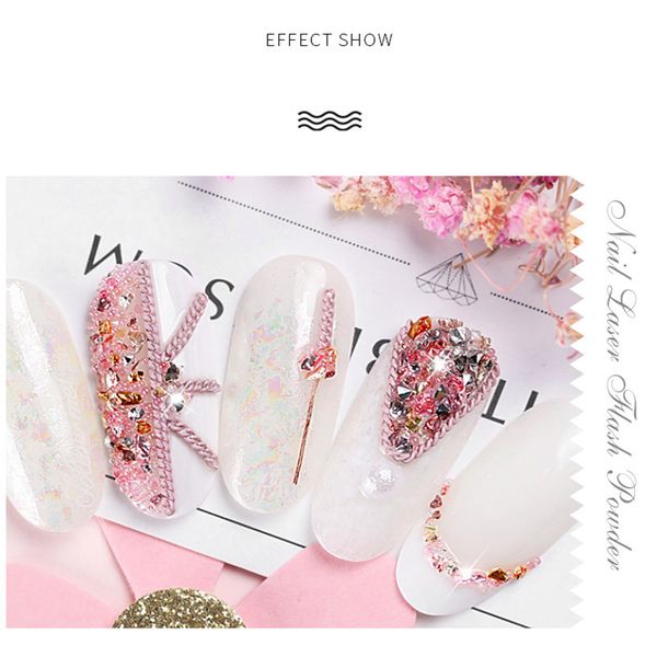 

2019 new nail art jewelry nail drill black micro drill mixed black boxed broken diamond crystal sand, Silver;gold