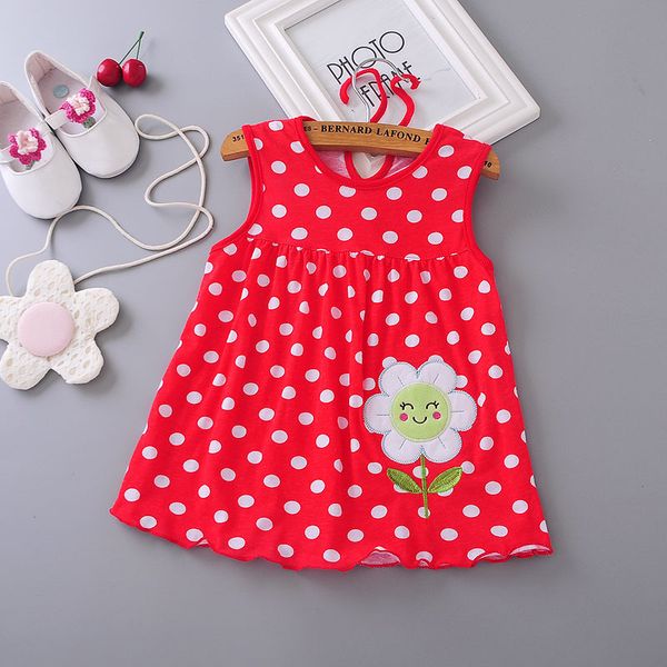 

baby girl dress 2018 summer girls dresses style infantile dress baby girl clothes summer flower style low price, Red;yellow