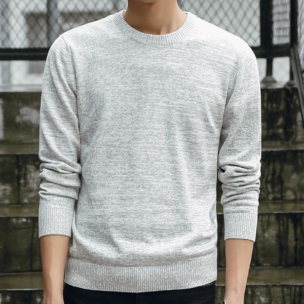 

2019 men brand clothing sweaters men new fashion casual o-neck slim cotton knit quality mens sweaters and pullovers size -3xl, White;black