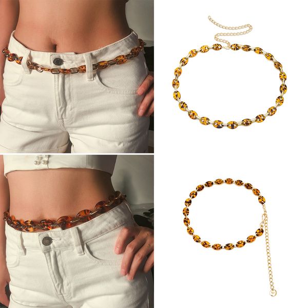 

европейская и американская приграничная ювелирные изделия личности кнопка ретро геометрического тело цепи женщина sexy leopard печать акрило, Silver