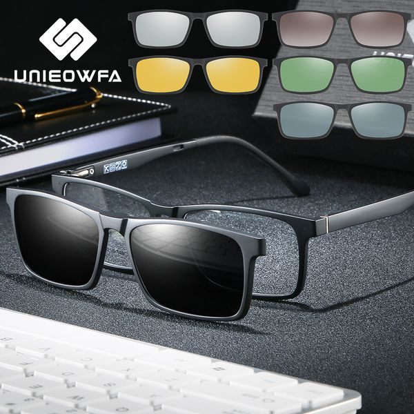 

lens magnet clip on 5 sunglasses men polarized magnet clip on glasses male prescription optical sun glasses for men myopia tr90 ch01, Blue
