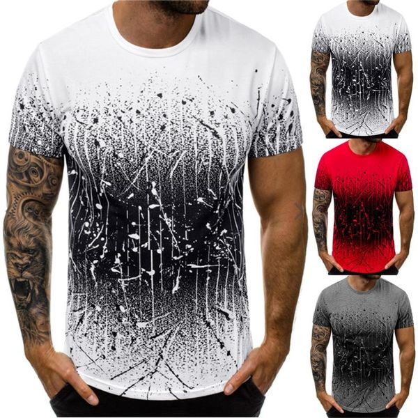 

mens t-shirts new arrival summer slim fit unique printed casual short fashion style round neck tees, White;black