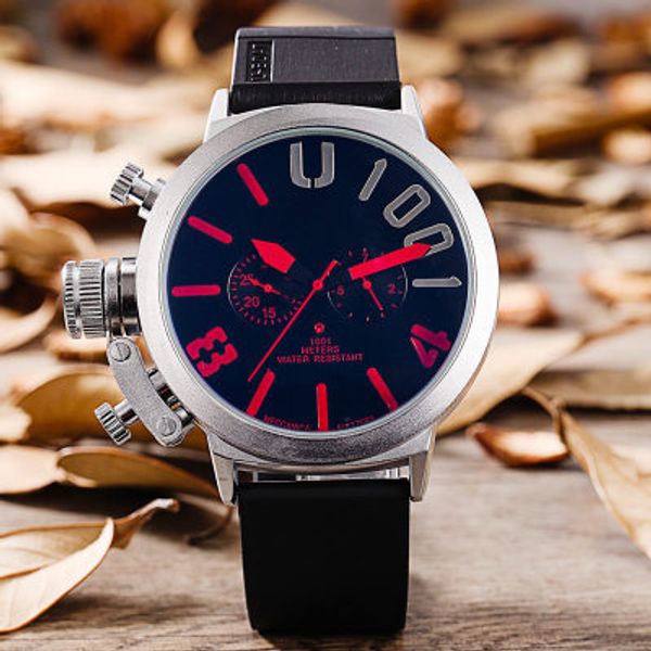 

new fashion men's watch automatic mechanical watch two eyes five needle multi-functional men's watch personality sale, Slivery;brown