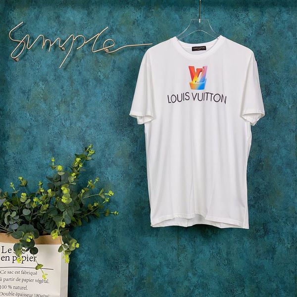 

2020ss spring and summer new high grade cotton printing short sleeve round neck panel t-shirt size: -l-xl-xxl-xxxl color: black white 0z110, White;black