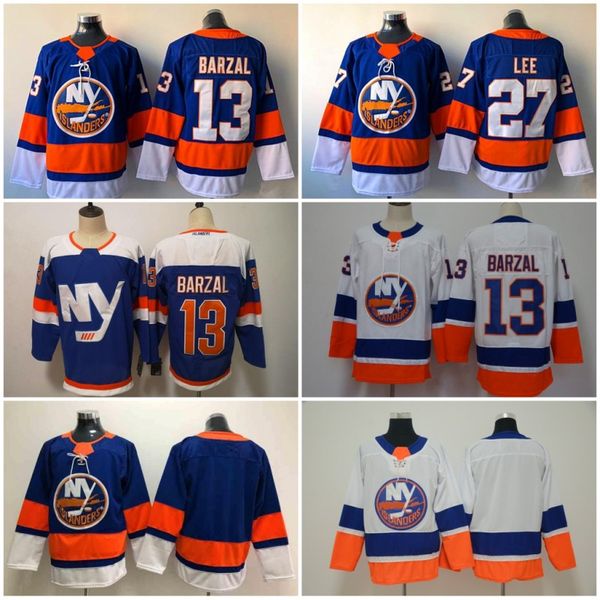 

New York Islanders 2019 Alternate Third Blue 13 Mathew Barzal Jersey 27 Anders Lee Denis Potvin Hockey White Stitched Men