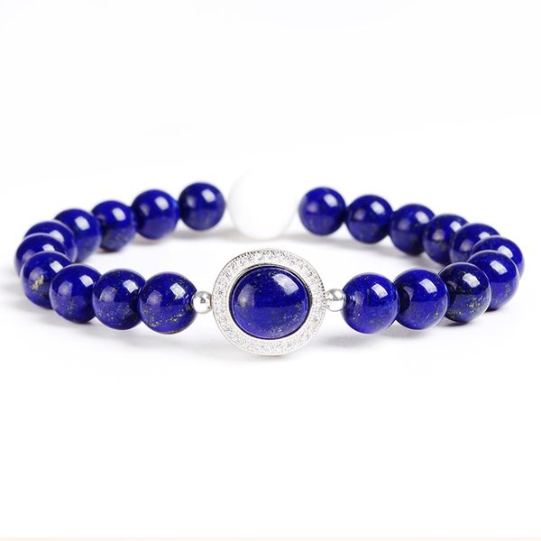 

lapis lazuli bracelets female hyacinth crystal jewelry pearl bracelet natural green spar double niche design ins, Black