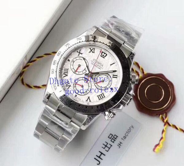 

men's automatic watches chronograph watch cal.4130 movement meteorite roman dial 116519 men eta cosmograph sport baselworld wristwatche, Slivery;brown