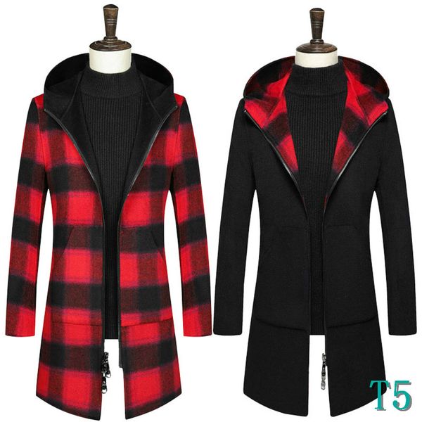 

men's coat reversible trench coats cashmere coat windbreaker fw new double-sided wool double-sided cloth m-3xlt5, Black