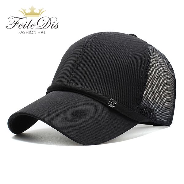 

feiledis]men women summer snapback quick dry mesh baseball cap sun hat bone breathable trucker hats jmm-39, Blue;gray