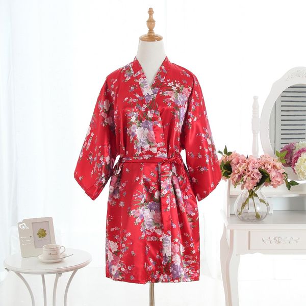 

robe wedding bride women sleepwear nightwear red bridal dress bathrobe night dress home gown sleepwear nightgown dressing gown, Black;red