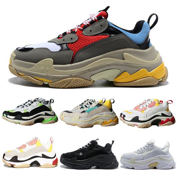 

fashion paris 17fw triple-s sneaker dark green triple s 2019 new casual shoes dad shoes mens women beige black sports trainers zapatos