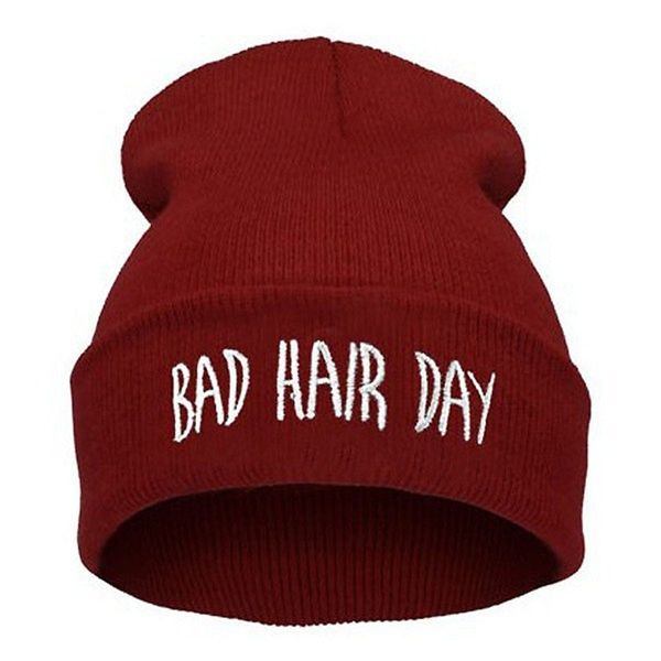 

fashion skullies beanies woman bad hair day hats winter casual male cap boy hip hop embroidery autumn knitted hat female