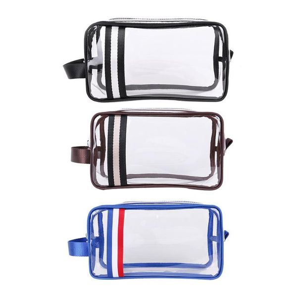 

stripe pvc makeup bags waterproof travel cosmetics storage toiletry bags