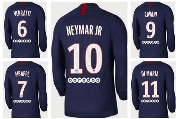 

customized 19-20 Thai Quality long sleeve Soccer Jerseys shirts,Away Home 9 CAVANI 10 NEYMAR JR 11 Di María 7 Mbappé 22 Jesé football wears