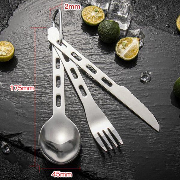 

joshock three-piece stainless steel cutlery set for outdoor camping