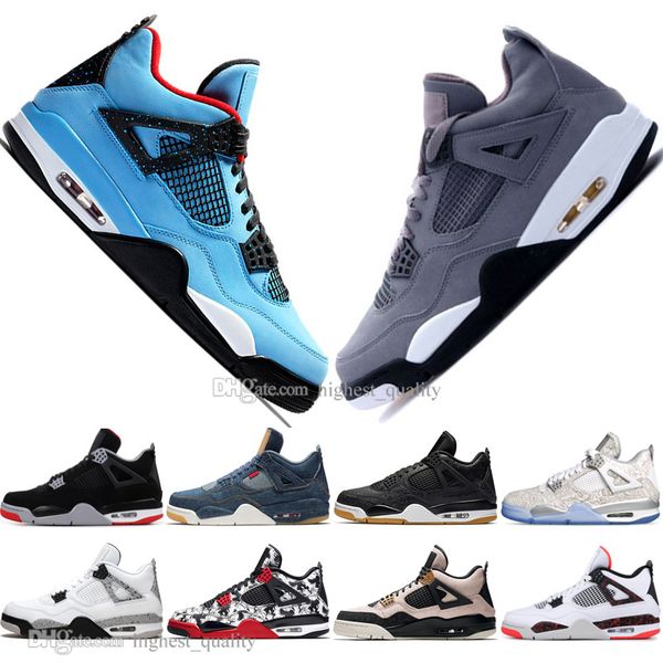 

bred 4 iv 4s what the cactus jack laser wings mens basketball shoes denim blue pale citron men sport designer sneakers 36-47