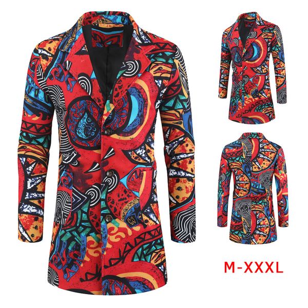 

2020 fashion brand party casual men brazer jacket slim fit printed mid-length long-sleeved new autumn men's casual warm jacket, White;black