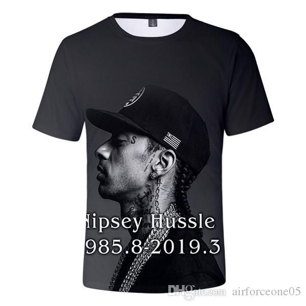 

nipsey hussle mens tshirts 3d printed short sleeved shirts designer mens casual clothes new arrival, White;black