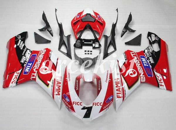 

новый abs инъекция полных обтекатели комплекты fit для ducati 848 evo 1098 1198 1198s 2007 2008 2009 2010 2011 2012 body набора пользователь