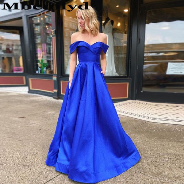 

mbcullyd royal blue prom dresses long off shoulder high split evening party gowns 2020 plus size vestidos de fiesta de noche, White;black