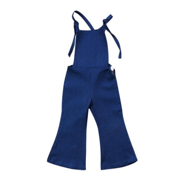 

denim blue fashion toddler kids girls denim bib pants romper jumpsuit playsuit clothes