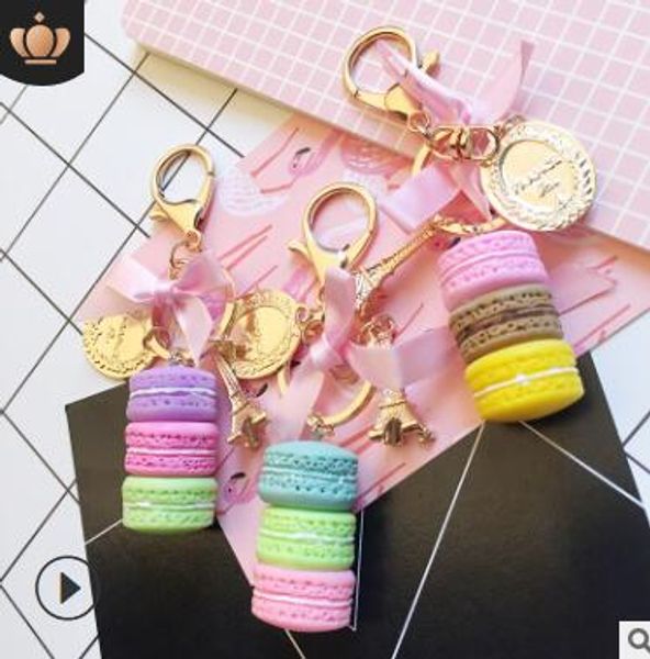 

10 colours cake gold color lobster clasp keychain keyring bowknot eiffel tower key bags pendant women jewelry, Silver