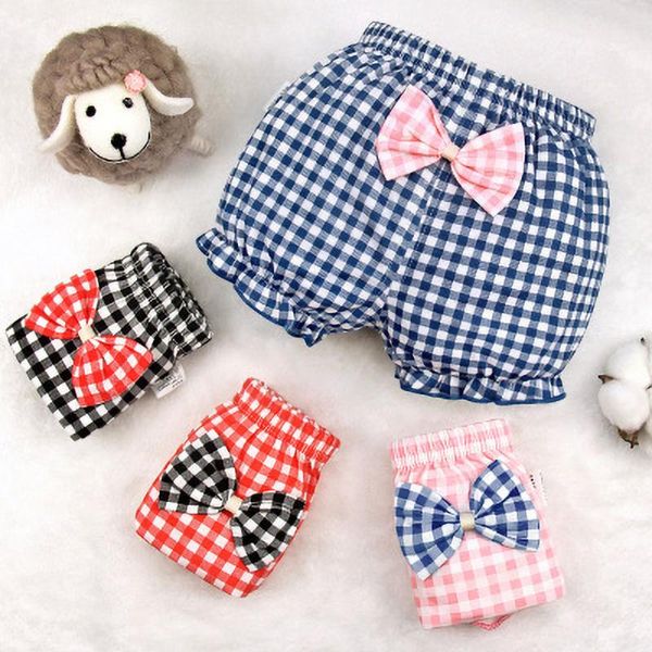 

children's underwear girl cotton plaid shorts baby bow boxer, Camo