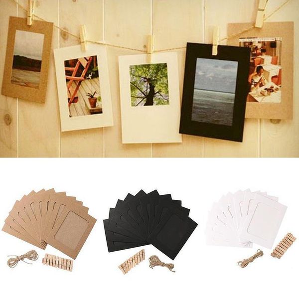 

10 set vintage paper p frame diy wall rope clip decor 5 inch creative