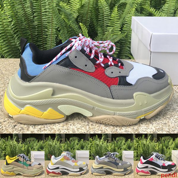 

designer triple s platform shoes triple black mens womens luxury outdoor sneakers trainers split black grey casual shoes size 36-45