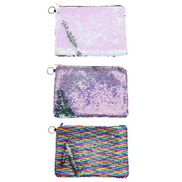 

fashion sequins pencil pen case bag cosmetic makeup storage bags purse organizer