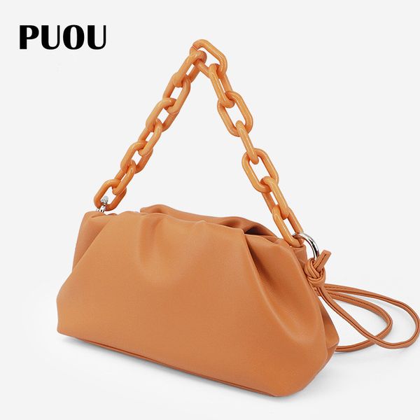 

puou роскошный дизайнер женщин мягкий кошелек мода клатч плиссированные сумка леди crossbody сумочка вечерняя вечеринка облако