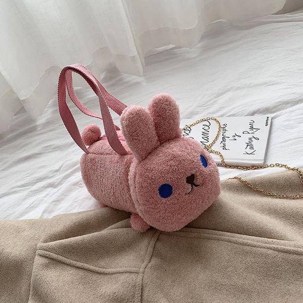 

plush bear pack girl chain crossbody bag fashion shoulder bags for women messenger bags warm winter bolsas feminina