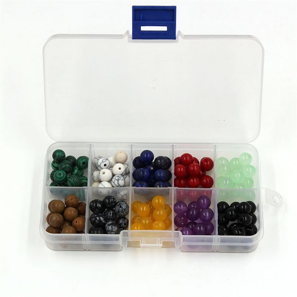 

natural energy stone of 10 kinds of loose bead accessories factory outlet malachite turquoise, black agate beads